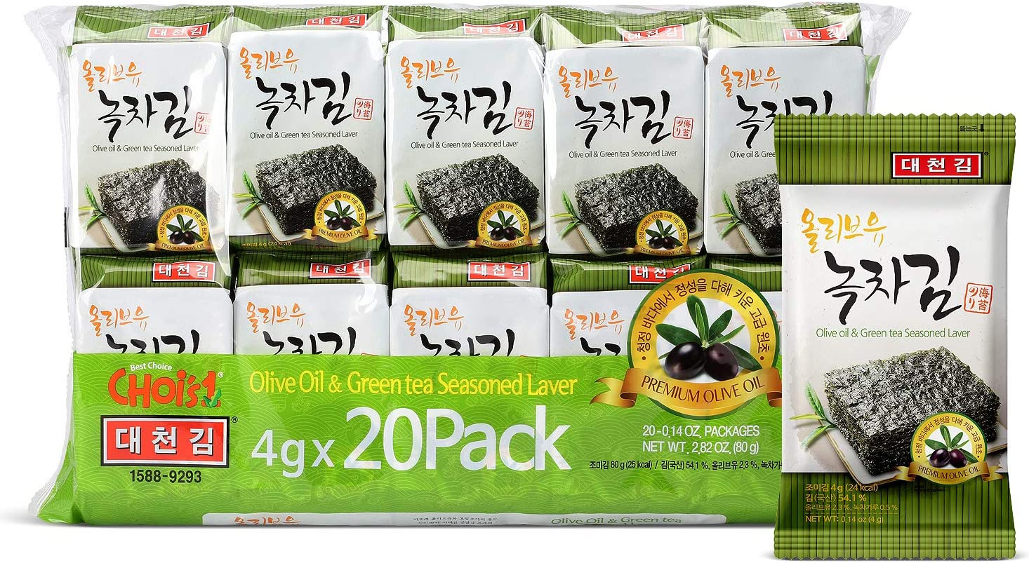 Snack aux algues croustillant au thé vert parfait pour l'apéritif sain