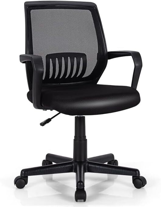 Office Chair, Mesh Desk Chairs with Wheels, Lumbar Support, Waterfall Seat, Heig