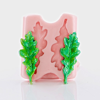 Silicone Oak Leaf Mold Resin Polymer Clay Metal Clay Fondant Mint Candy (743)