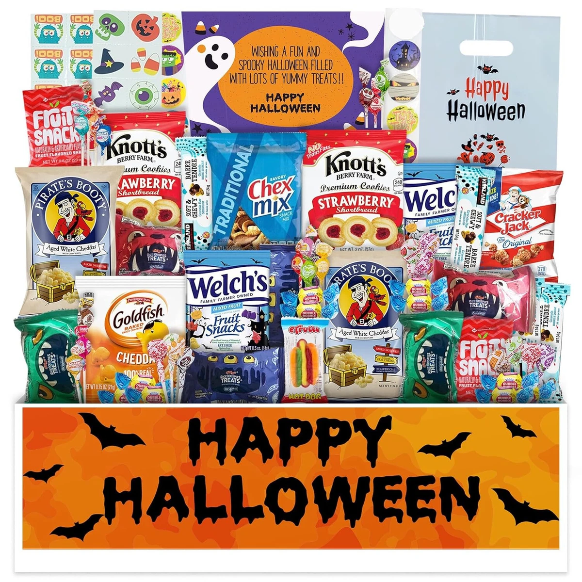 Halloween Basket for Kids Adults Halloween Candy Snacks Assortment