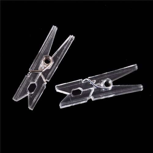 20pcs Mini Clear Plastic Doll Clothespin Photo Paper Peg Clips Laundry Hangers - Picture 6 of 7