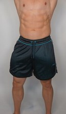 MEN'S DARK GRAY MESH WORKOUT SHORTS ADULT MEDIUM GREAT CONDITION