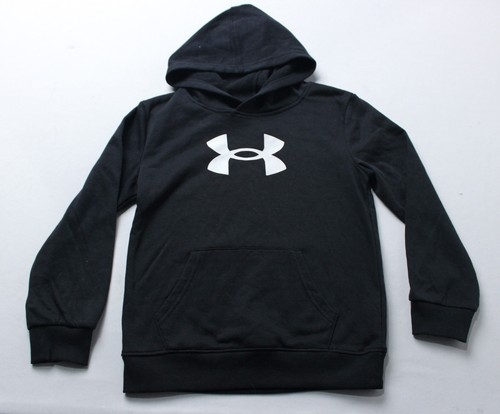 Under Armour Boy's Long Sleeve Big Logo Pullover Hoodie BL1 Black Size 7