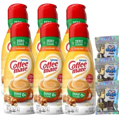 CoffeeMate Sugar Free Hazelnut Liquid Coffee Creamer 32 oz (Case of 6)