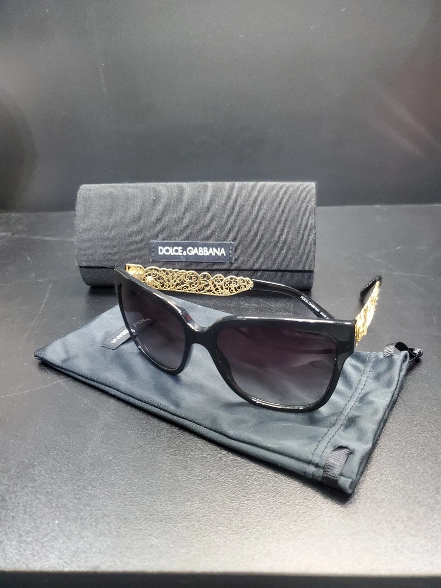 Dolce&Gabbana Gold Black Sunglasses for Women for sale | eBay display picture 2