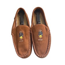 Polo Ralph Lauren Declan Bear Snuff Brown Suede Slippers Mens 9 SMF5203ARL
