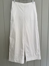 Banana Republic Pants M Medium Hayden Wide Leg Linen Blend Vacation Resort White