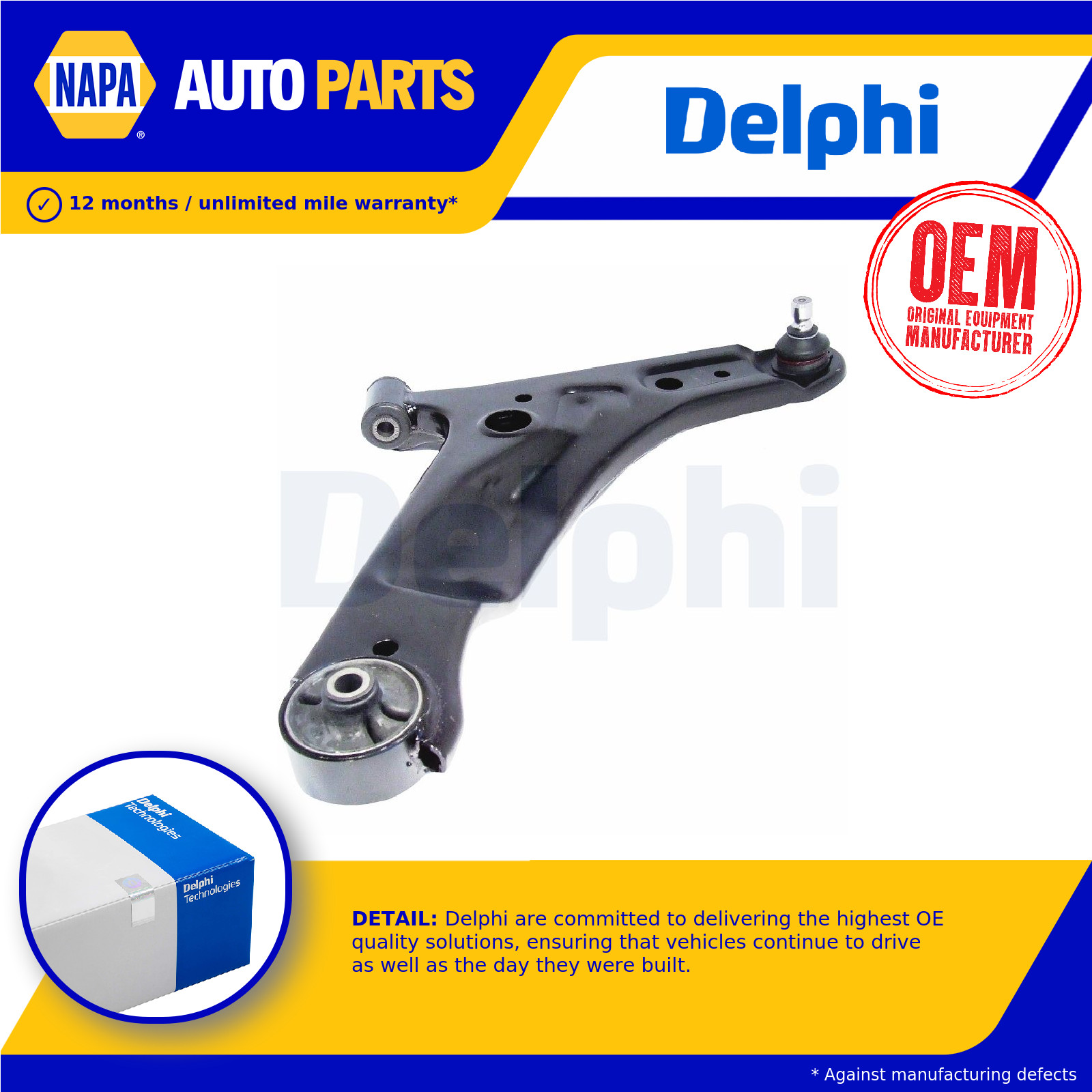 Wishbone / Suspension Arm Lower Right TC1973 Delphi Track Control 5450107100 New