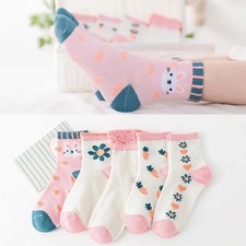 5 pairs of girls' socks, summer new mesh thin socks, mid-calf socks, soft, breat