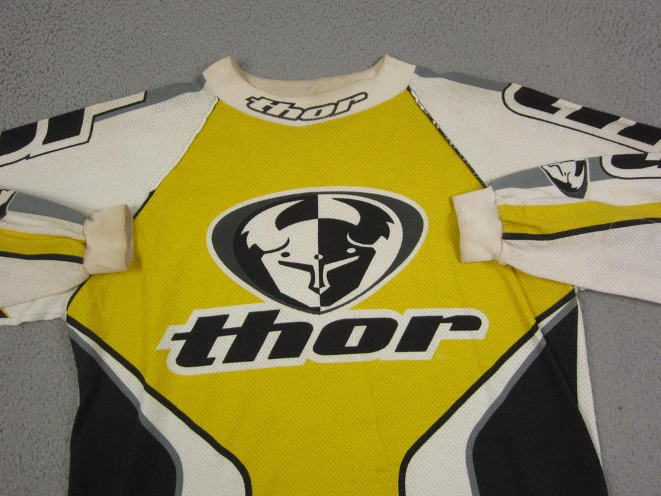 Vintage Thor Jersey Mens Extra Large XL Yellow Black Flow Motocross MX Racing - Image 2 of 4