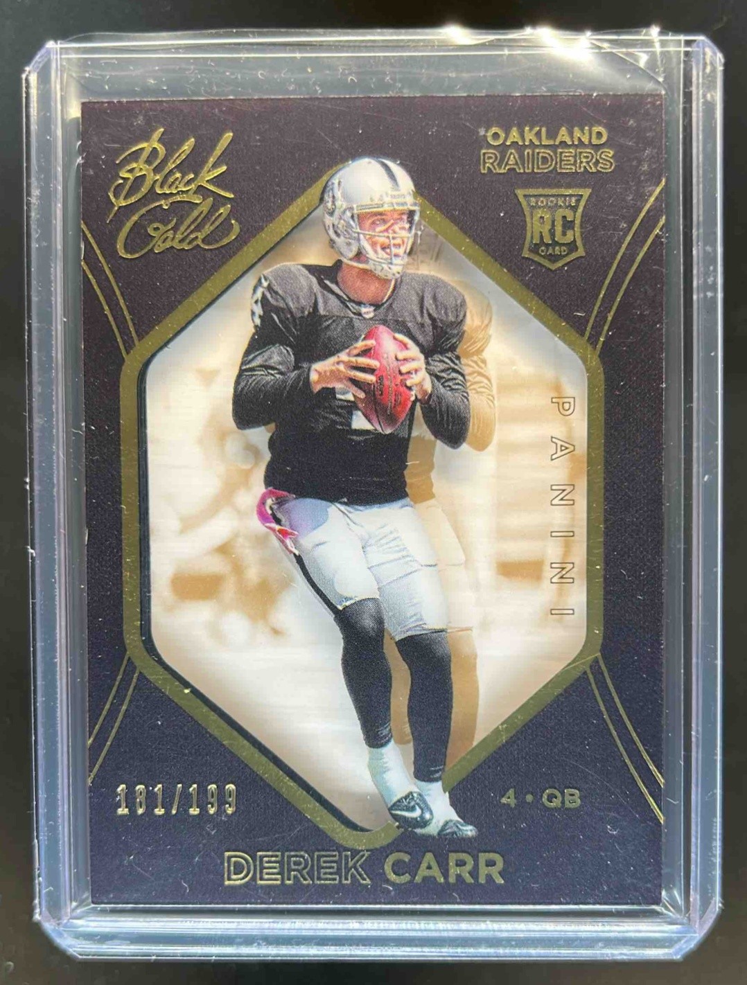 Derek Carr Panini Black Gold #95 Base