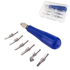 USEAMIE Linocut Carving Kit Blue 6 Blades