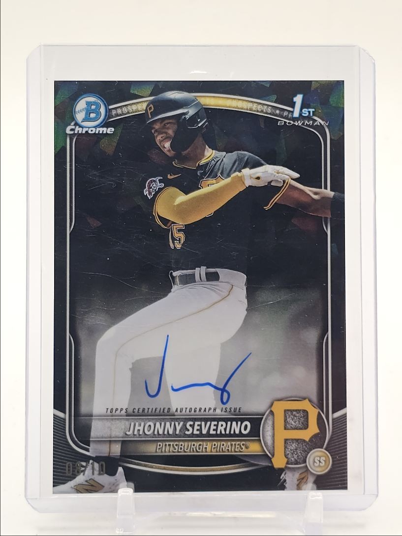 JHONNY SEVERINO 2025 BOWMAN CHROME 1ST BLACK SAPPHIRE AUTO /10 Q4871