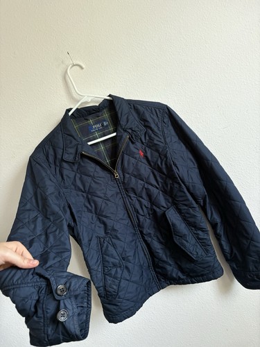 Chaqueta Bomber Vintage Polo Ralph Lauren Azul Marino Acolchada Barracuda Hombres Talla Pequeña - Imagen 2 de 11