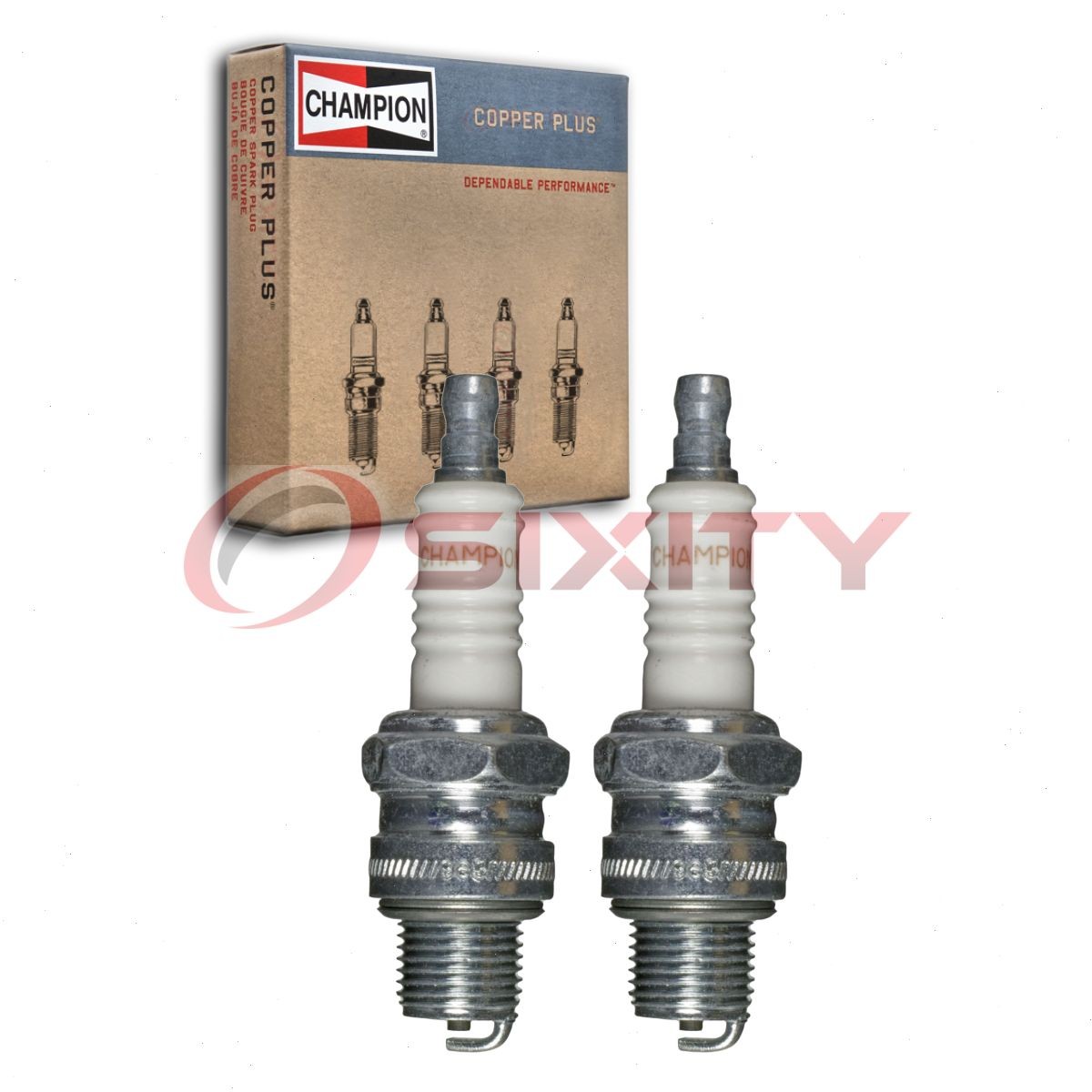2 pc Champion Copper Plus Spark Plugs for 1960-1961 Berkeley B105 0.7L L2 qg