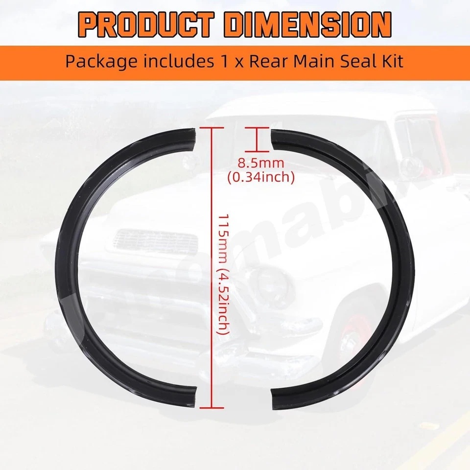 Junta de sello principal trasera de goma 4519S para Chevrolet GMC 235 261 1957-1962 CID Foto 4 de 4