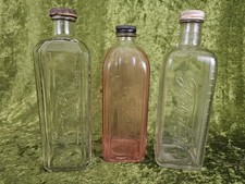 Lote de 3 botellas de líquido embalsamador de vidrio hidroeléctrico Dodge Eckels funeral mortuorio