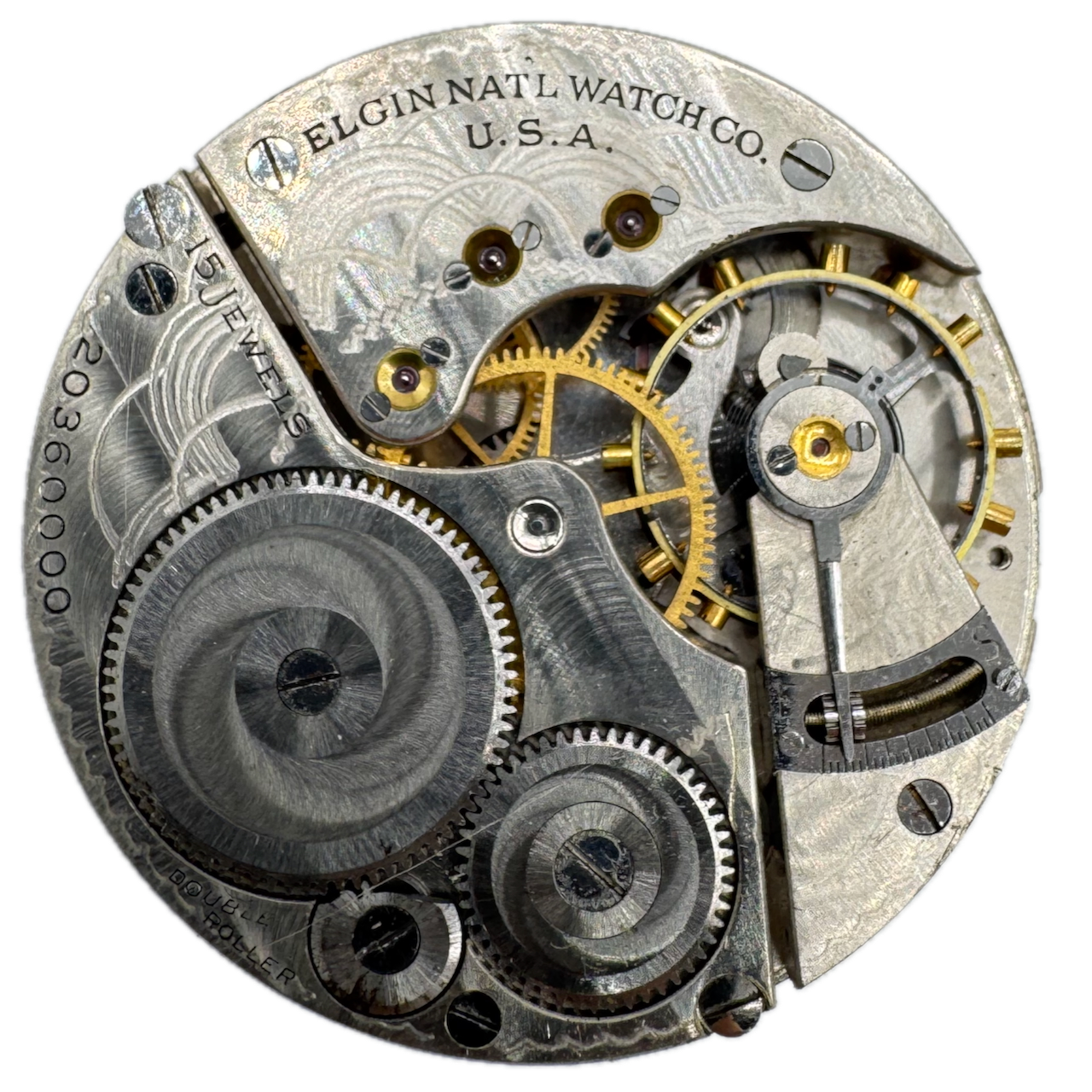 Vintage 1918 Elgin 15 Jewel 16s Mechanical Pocket Watch Movement 313 USA