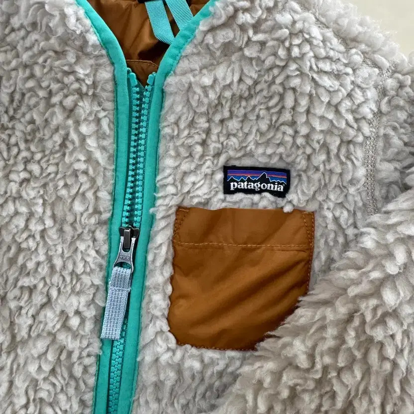 Patagonia Kids Girls Fuzzy Jacket - Size 3-6 Years, Mint & Gray thumbnail 5