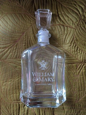 William & Mary Tribe-23.75 oz. Crystal Whisky Decanter-NEW-SEALED-FAST SHIPPING