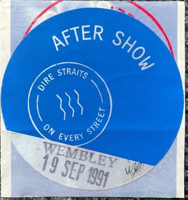 Dire Straits On every Street Wembley Arena 19th September 1991 After Show Pass