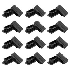 25 Pack Rectangle Plastic Hole Plugs 3/4x1-9/16" Tubing Insert End Cap Black