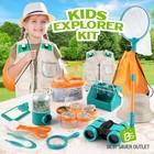 Kids Outdoor Explorer Kit Bug Catcher Binoculars Butterfly Net Safari Vest Hat