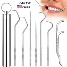 14Pcs Reusable Stainless Steel Toothpicks Pocket Set Portable teeth Cleaning Kit
