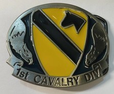 United States Army 1st Cavalry Division Belt Buckle #2368 Made In USA Metal