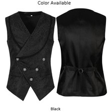 Men Gothic Steampunk Waistcoat Sleeveless Vest For Medieval Vampire Look