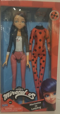 Zag HeroeZ Miraculous Marinette to Lady Bug Doll and Outfit Playmates New RARE!