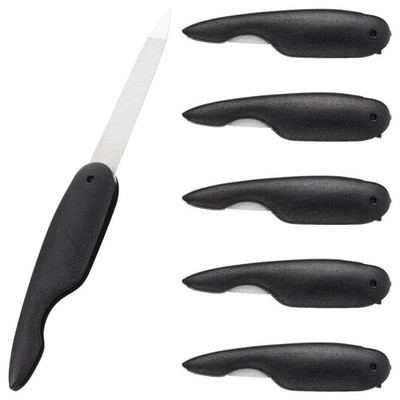 Ipetboom 6pcs Foldable Stainless Steel Nail File with Anti-Slip Handle Manicu...