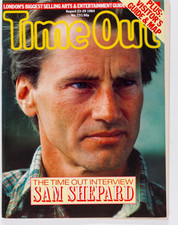 Sam Shepard Ralph Steadman Boy George Michael Douglas UK TIME OUT 23 AUGUST 1984