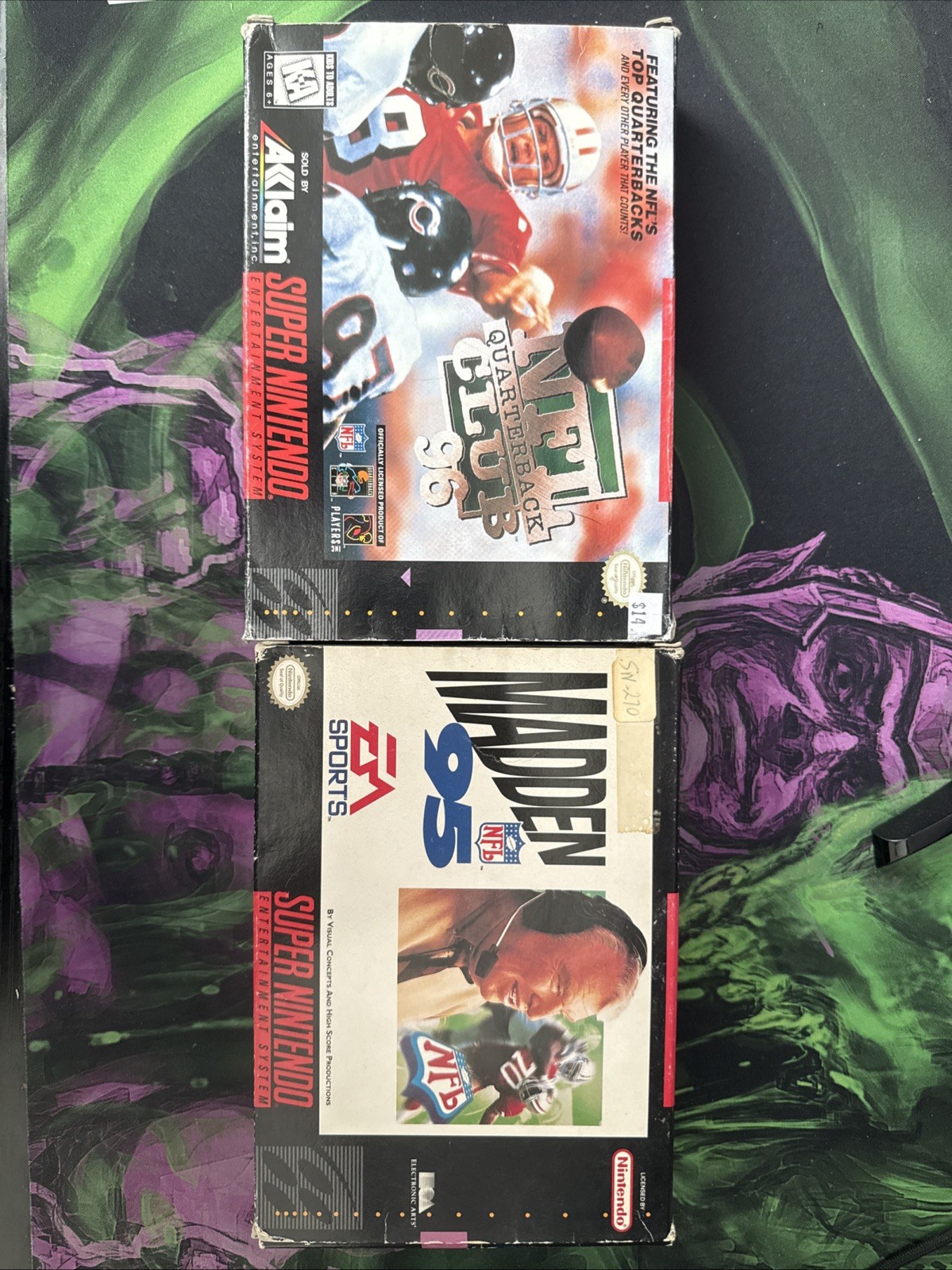 CIB NFL SNES GAMES NFL QB CLUB 96 and MADDEN 95 Super Nintendo