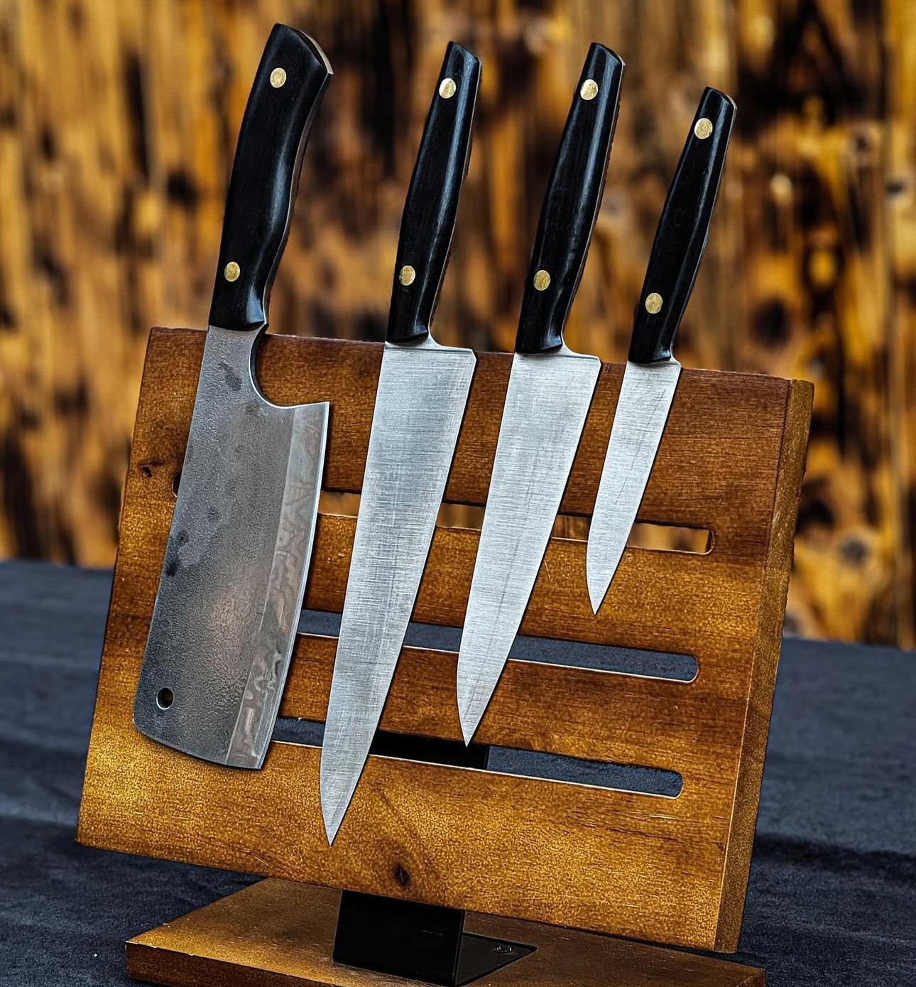 UBR CUSTOM HANDMADE HIGH CARBON STEEL CHEF KNIFE SET WITH LEATHER BAG