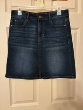 Jordache Women's Denim Skirt Dark Blue Wash Size 8