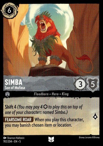 2023 Disney Lorcana - Rise of the Floodborn Simba Son of Mustafa ...