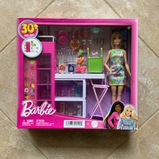 Barbie Doll and Ultimate Pantry Playset, Barbie Kitchen Add-On with 30 pieces