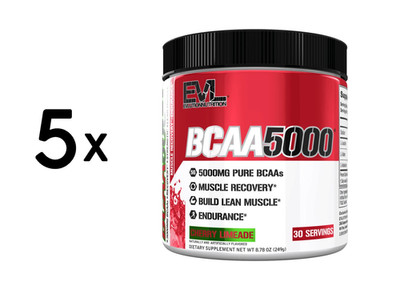 5 x EVL Nutrition Flavored BCAA 5000 (30 serv) Cherry Limeade (99,45 EUR/kg)