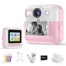 Kids Camera for Girls, 1080P Instant Print Camera, Kids Christmas Birthday Gi...