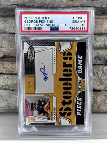 2022 Panini Certified George Pickens RPA /75 Rookie Patch Auto PSA 10 Cowboys
