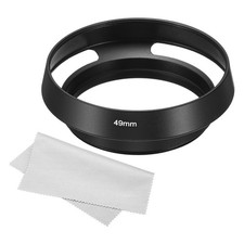 49mm Lens Hood, Standard Vented Matte Surface Hood with Cleaning Cloth