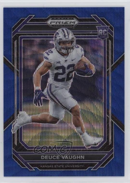 2023 Panini Prizm Draft Picks Blue Wave 185/249 Deuce Vaughn #126 Rookie RC 3wu
