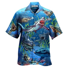 Shark What If Megalodon Was Alive Awesome Hawaiian Shirt