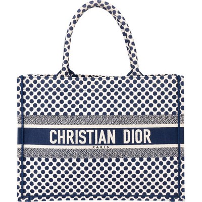 Christian Dior Dots Monogram Cotton Medium Tote Bag Tasche