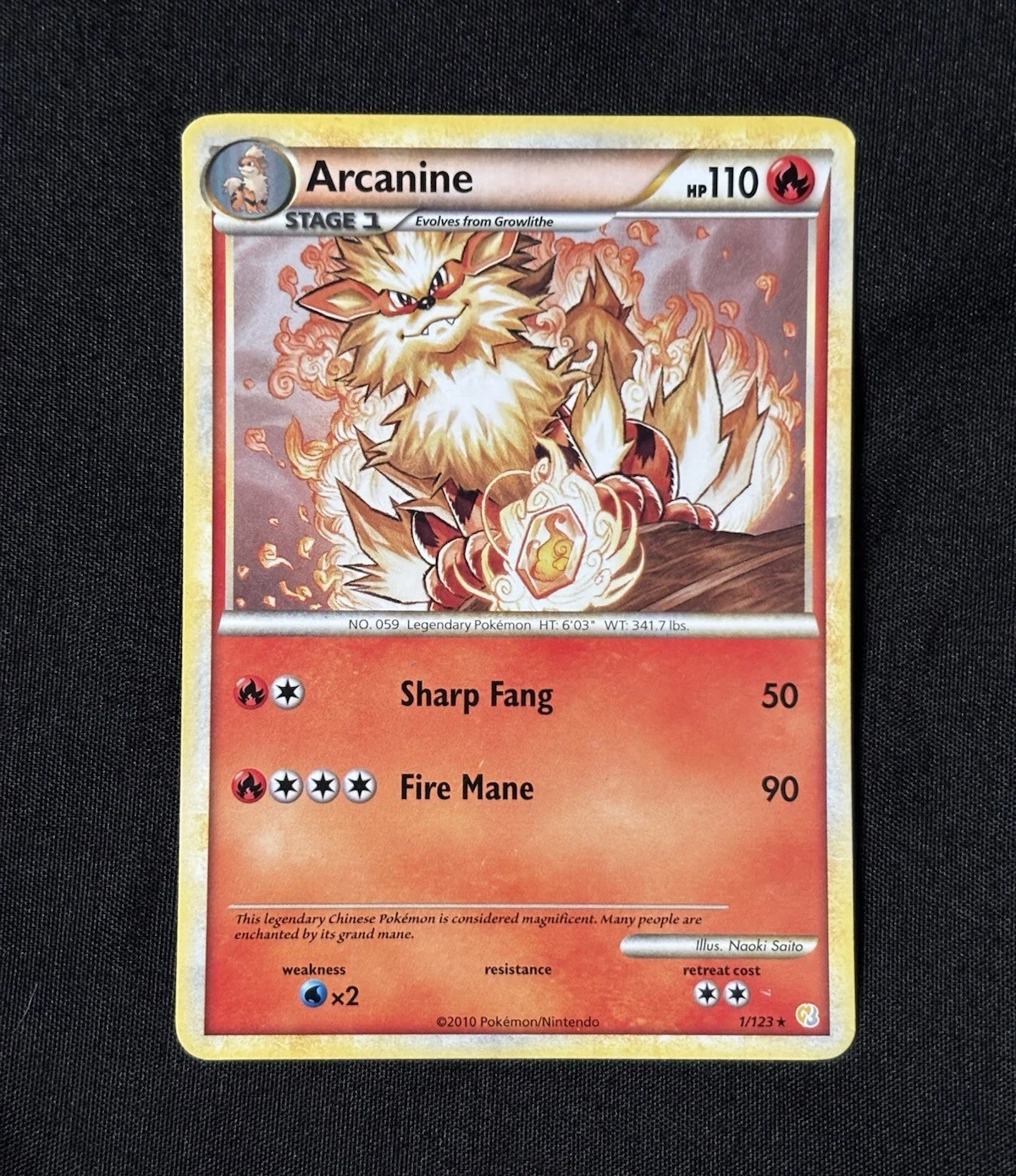 Pokémon TCG Arcanine HGSS HeartGold & SoulSilver (non-holo)