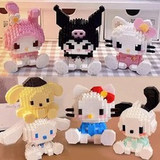 Sanrio Anime Hello Kitty My Melody Cinnamoroll Pompompurin Kuromi Building Block