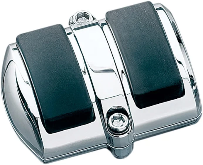 Chrome & Black Rear Brake Pedal Cover – Fits Honda Shadow 750 & 1100 – Aluminum With Rubber Grip
