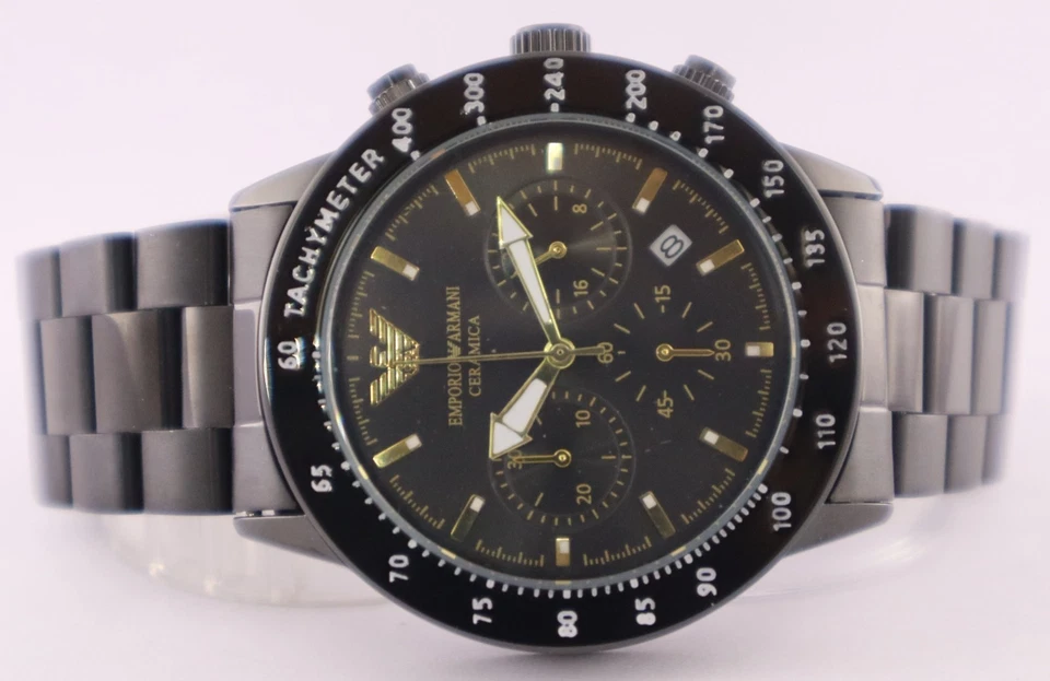 Reloj Pulsera Casual Armani Hombres Cronógrafo Esfera Negra 'Fecha' Funcionamiento Banda Acero Foto 4 de 4