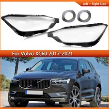 Pair Headlight Lens Covers Driver Passenger For 2017-2021 Volvo Xc60 Clear Lens